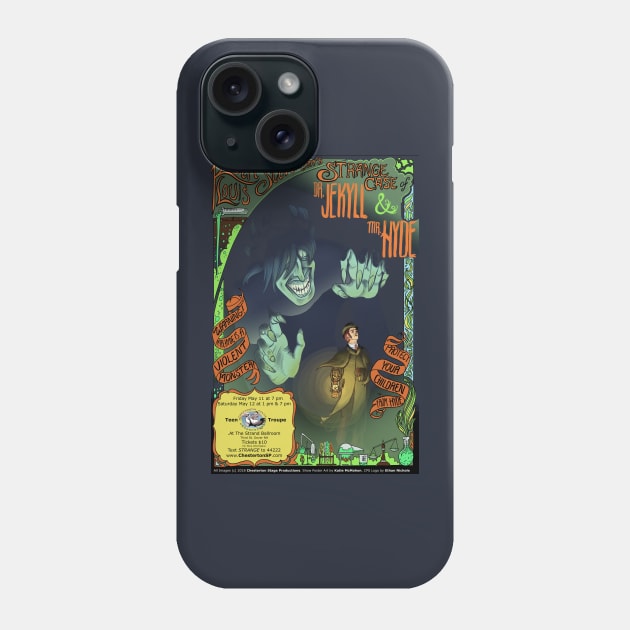 Strange Case of Doctor Jekyll and Mister Hyde Navy Blue Poster Phone Case by Chesterton Stage Productions