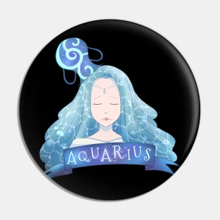 Aquarius Zodiac Sign Pin