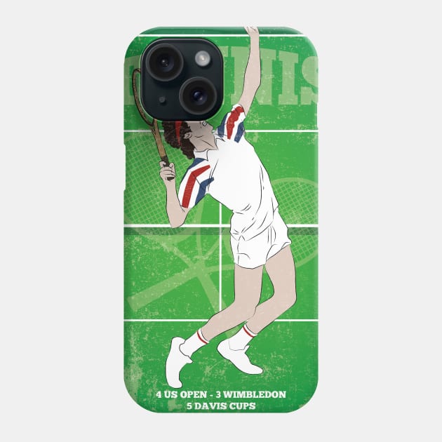 McEnroe Tennis Player Hero Vintage Phone Case by TEEWEB