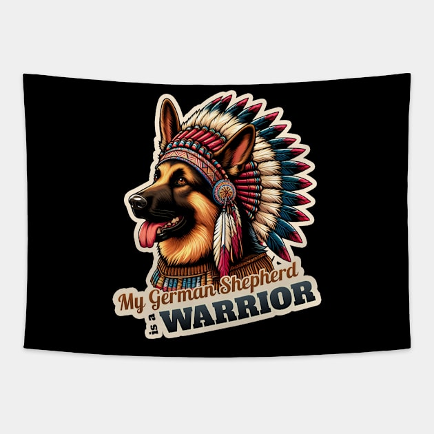 German Shepherd Indian Tapestry by k9-tee