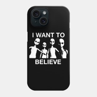 I Want To Believe... Classic Alien UFO X Tee Phone Case