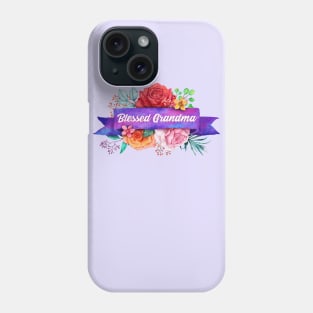 Blessed Grandma Floral Design with Watercolor Roses Phone Case