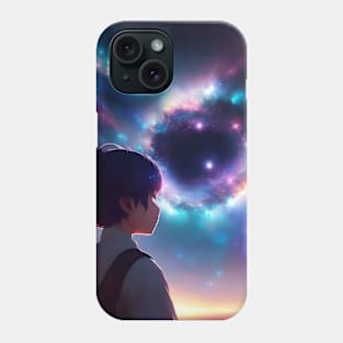 Galaxy and anime Phone Case