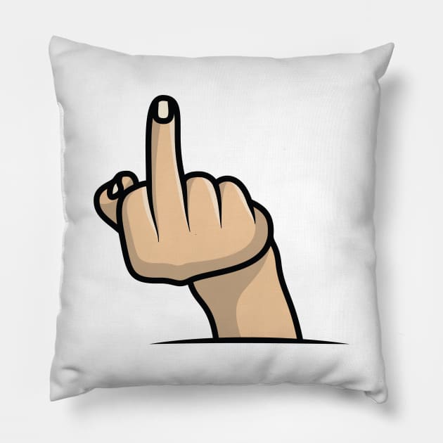 Fuck Off Sign Gesture with Middle Finger up Sticker vector illustration. People hand objects icon concept. Hand gesture, Fuck You sticker symbol. Middle finger sign sticker design logo. Pillow by AlviStudio