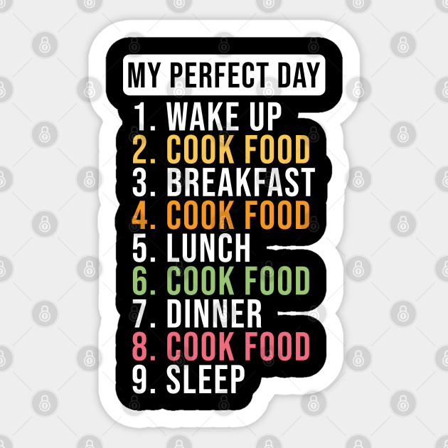 Eat Sleep Cook Food Repeat Funny Gift For Cooks, Chefs, Bakers - Gift For Chef - Sticker
