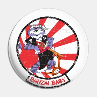 Grumman F-14 Tomcat - Banzai Baby - Grunge Style Pin