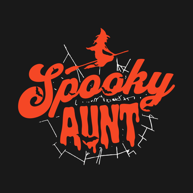 Cute Halloween Spooky Aunt Orange and Black Halloween Witch by SLAG_Creative