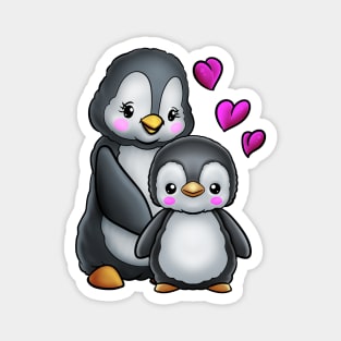 Mother's Day Penguin Mom and Child Magnet