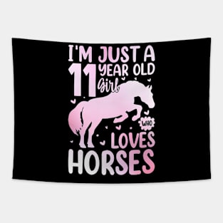 11th Birthday Horse Design for 11 Year Old Girls Tapestry