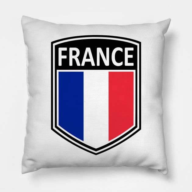 Flag Shield - France Pillow by Taylor'd Designs