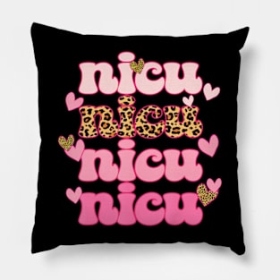 Leopard Cute Heart Funny Nicu Nurse Happy Valentines Day Pillow