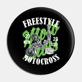 Freestyle Motocross FMX No Fear Green Pin