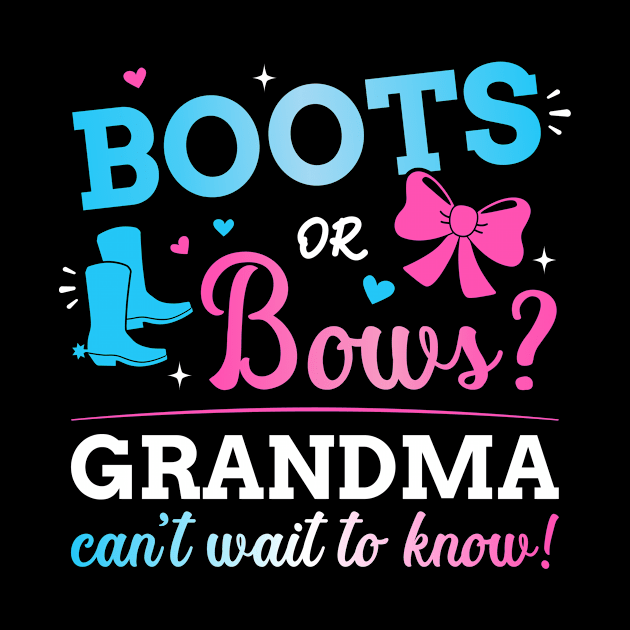 Gender reveal boots or bows grandma matching baby party by Designzz