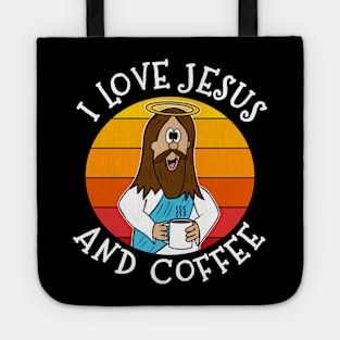 I Love Jesus and Coffee Christian Church Funny Tote