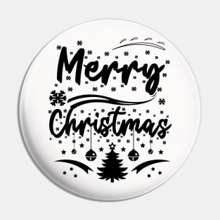 Merry Christmas Typography Pin