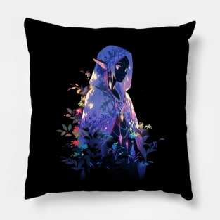 Glowing Dark Elf Sorceress Pillow