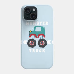 Vector illustration of monster truck with cartoon style. Phone Case