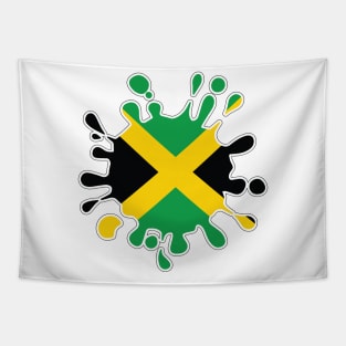 Jamaica National Flag Paint Splash Tapestry