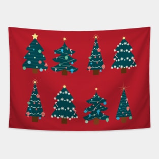 8 Christmas Trees Tapestry