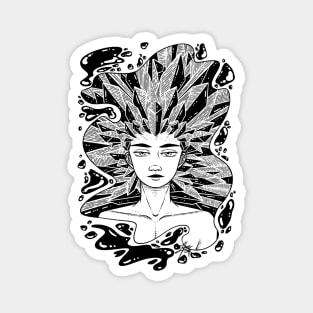 Crystals Line Art Illustration Magnet