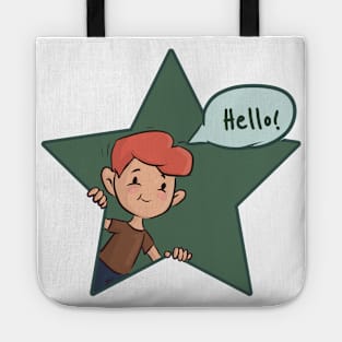 boy looks out of the star Tote