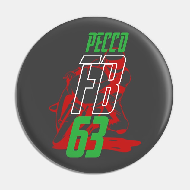 Francesco Bagnaia T-Shirt Pecco 63 Superbike Motorcycle Racer Pin by CGD