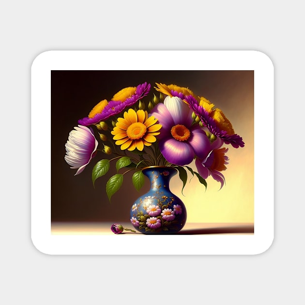 Flowers In One Magnet by Fantasyscape