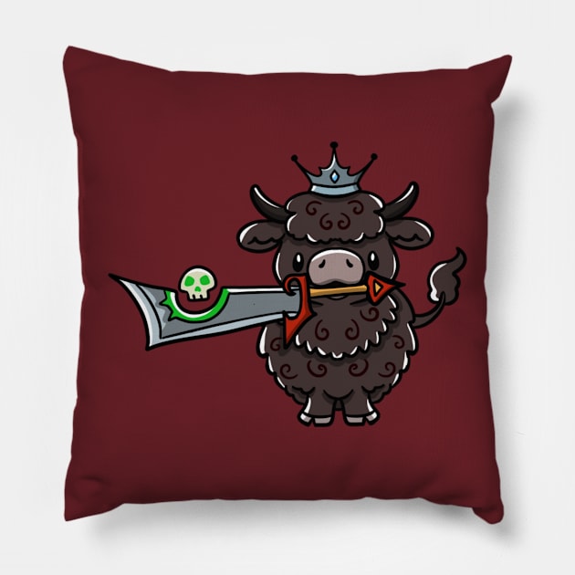 Divine Bovine Pillow by Jurassic Ink