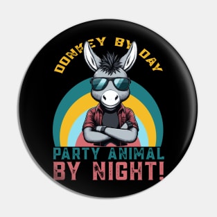 Cool Funny Donkey with Sunglasses - Ideal for Animal Lovers! Pin
