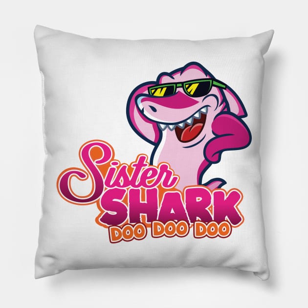 'Sister Shark' Awesome Shark Matching Family Pillow by ourwackyhome