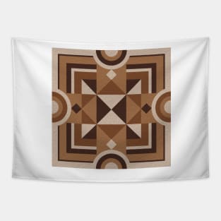 Brown geometric pattern Tapestry