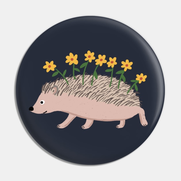 Hedgehog with Flowers Pin by Das Brooklyn