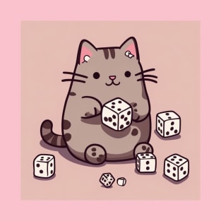 Pusheen cat playing dice T-Shirt