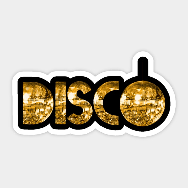 Disco Ball Disco Gold Gitzer - Disco Ball - Sticker