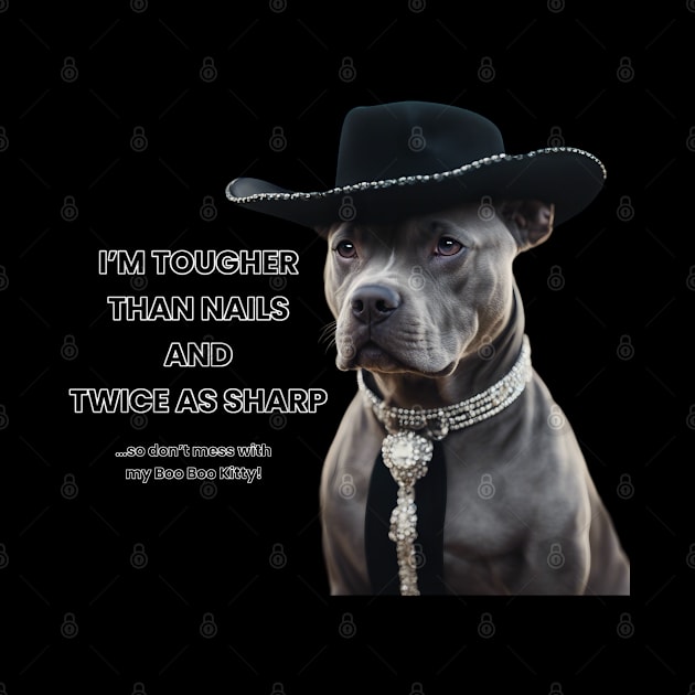 TOUGHER THAN NAILS TWICE AS SHARP (pitbull) by Long-N-Short-Shop