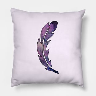 Galaxy Feather | Purple + Pink Feather | Watercolor Galaxy Feather Pillow