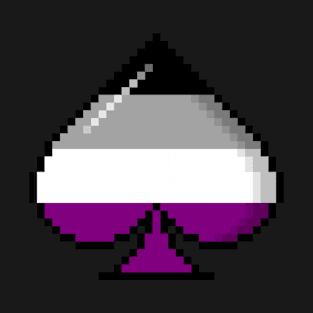 Asexual Pride Pixel Ace of Spades T-Shirt