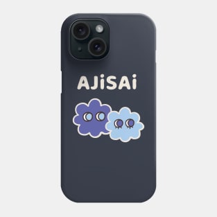 AJISAI - Cryptic Nihongo - Cartoon Hydrangea with Japanese (Dark) Phone Case