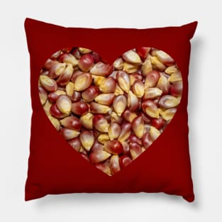 Red and Purple Popcorn Kernels Heart Photograph Pillow