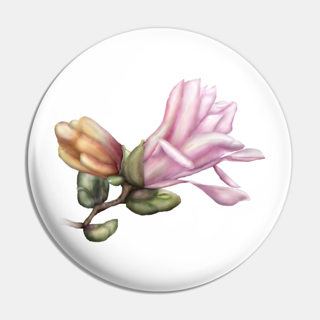 Magnolia Illustration Pin by emadamsinc