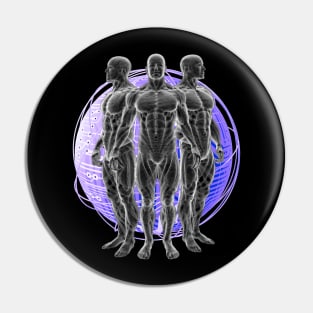 Futuristic Trio Cyborg Man Space Rave Techno Dancer Science Fiction Nerd Hologram Technology Pin