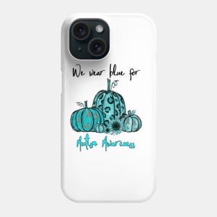 We Wear Blue For Autism Awareness Pumpkin Halloween Gift Phone Case