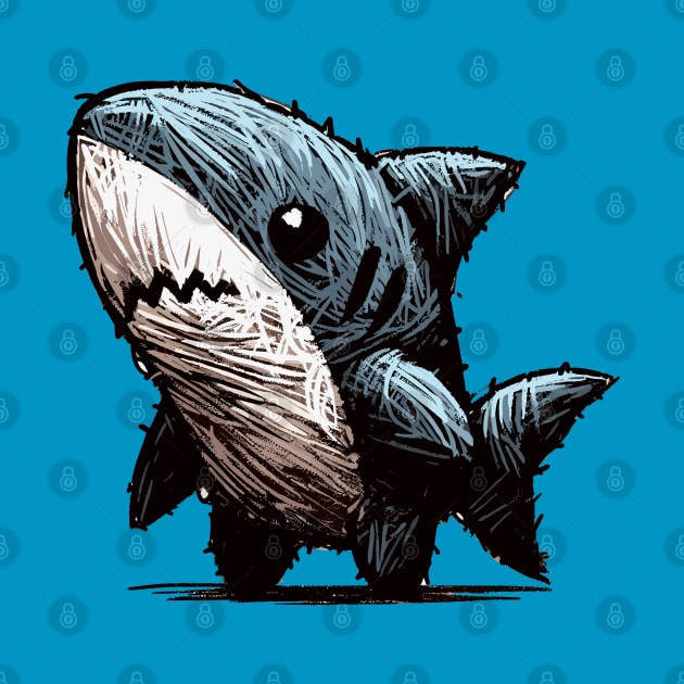 Doodle Stuffed Toy Shark by TomFrontierArt