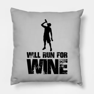 Will Run for Wine - male runner Pillow