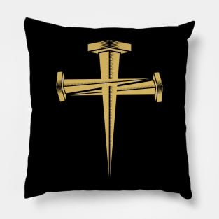 Cross from crucifixion nails. Pillow