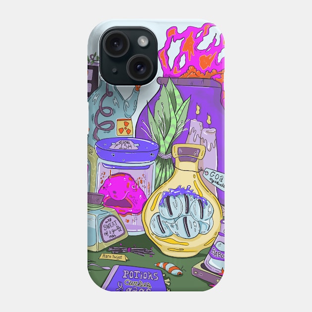 Witchy Hallowen Scene Phone Case by Rachelle Maryse