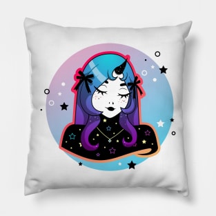 Cute cartoon colorful demon girl Pillow