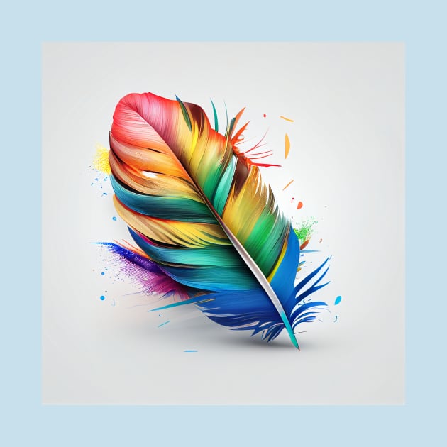 Rainbow quill feather pen by simonebonato99@gmail.com