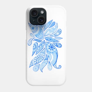 Abstract Zentangle Swirls Design (blue on white) Phone Case