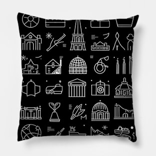 TRAVEL AND TOURISM ICONS Pillow